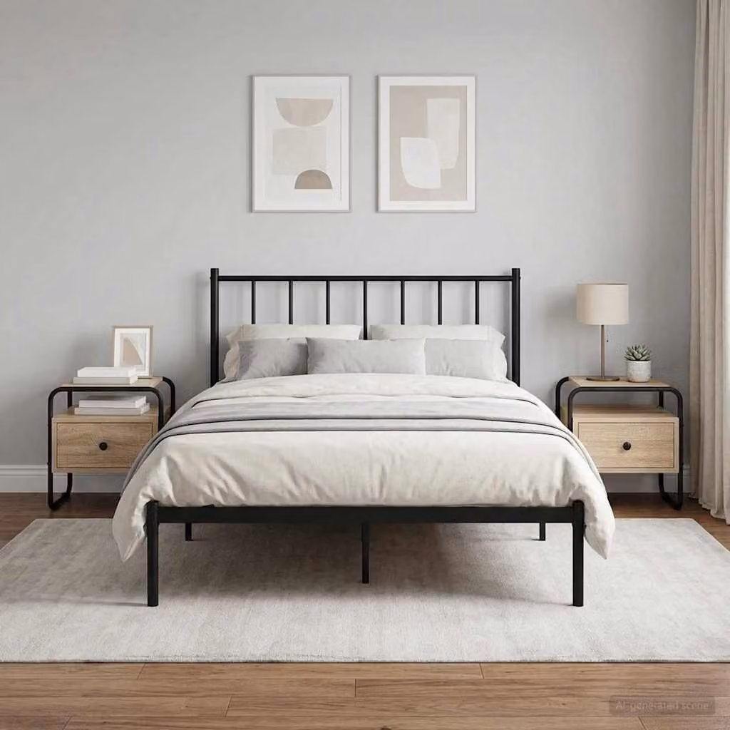 Set di 2 Armadi da Notte vidaXL in Rovere Sonoma Marrone, L 40 cm x P 39,5 cm x H 40 cm