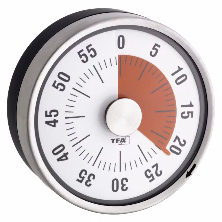 TFA-Dostmann 38.1028.10 schwarz/silber Puck Küchen-Timer