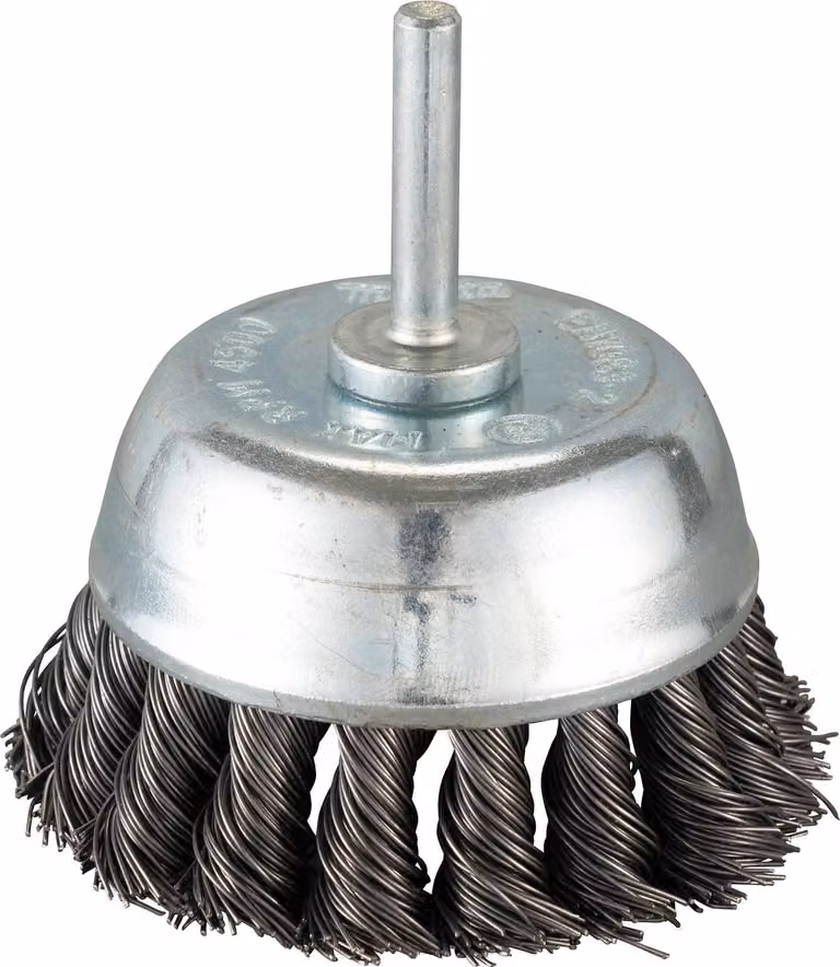 Spazzola a tazza D-73807 75 mm albero tondo in acciaio