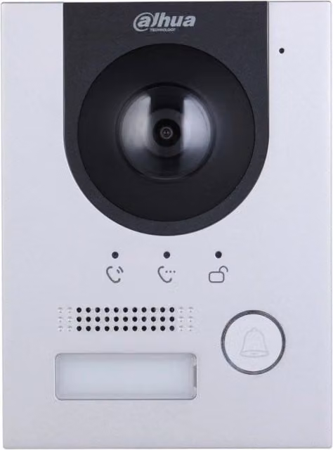 Videocitofono IP a 2 fili Dahua VTO2202F-P-S3 in alluminio argento con installazione a incasso