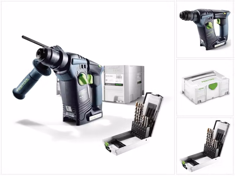Festool BHC 18 Li-Basic Martello perforatore a batteria 18 V (574723) 25 Nm Brushless Solo in Systainer + set di punte da 7 pezzi - senza batteria, senza caricabatterie