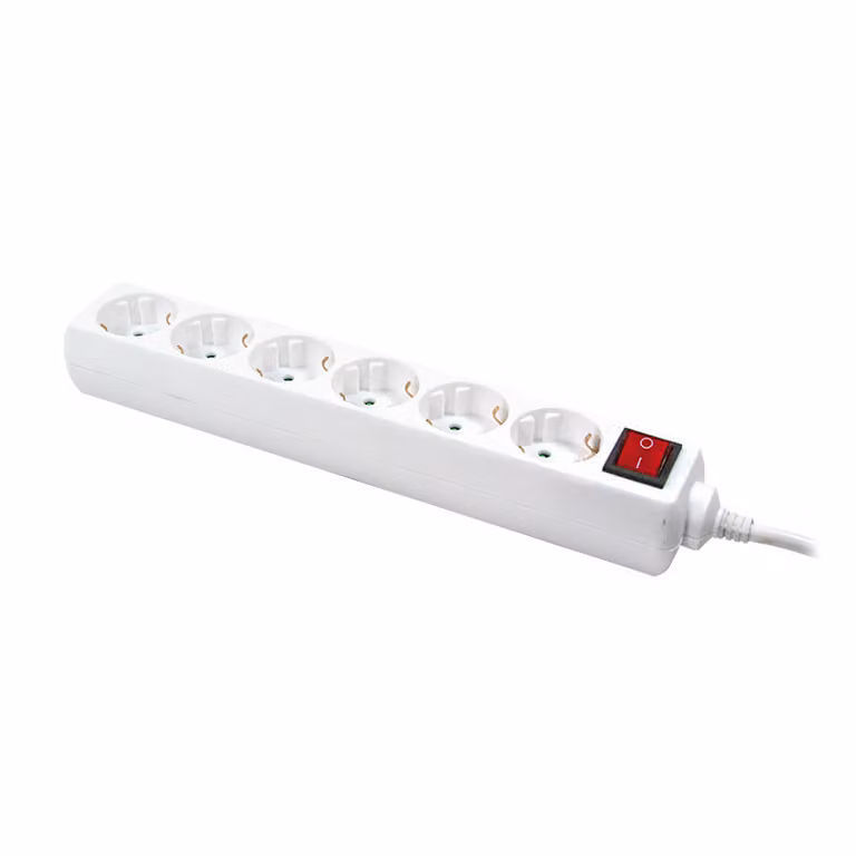 Presa LogiLink a 6 vie bianca 1,5 m (1 blister)