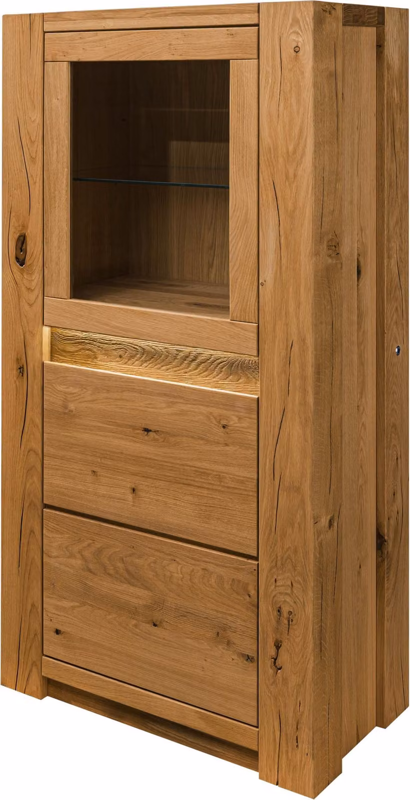 MASSIVMOEBEL24 | Credenza in legno di quercia selvatica 73x40x142 oliato marrone KENT #306