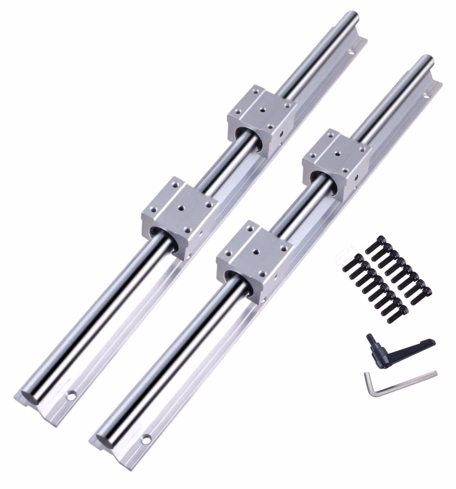 Guida lineare, 1200 mm - 2 guide lineari e 4 blocchi a cuscinetti - Per macchinari e dispositivi automatizzati
