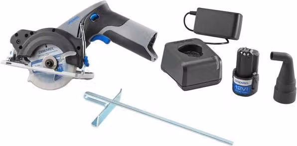 Dremel F013CS12JA Sega Compatta 12V con Motore Brushless, Guida Laser e Adattatore per Estrazione Polvere, colore Nero