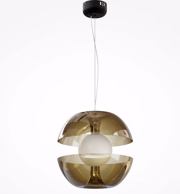 Lampada a sospensione moderna Rebel Maytoni in metallo e vetro oro con luce LED warm white
