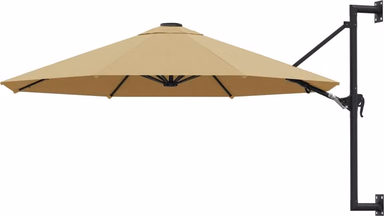 Maison Exclusive - Ombrellone da parete con palo in metallo 300 cm Taupe