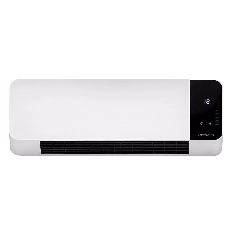 Termoventilatore da Parete Dictrolux 3031L con Resistenza in Ceramica, 2000 Watt, Telecomando e Timer, Bianco o Nero