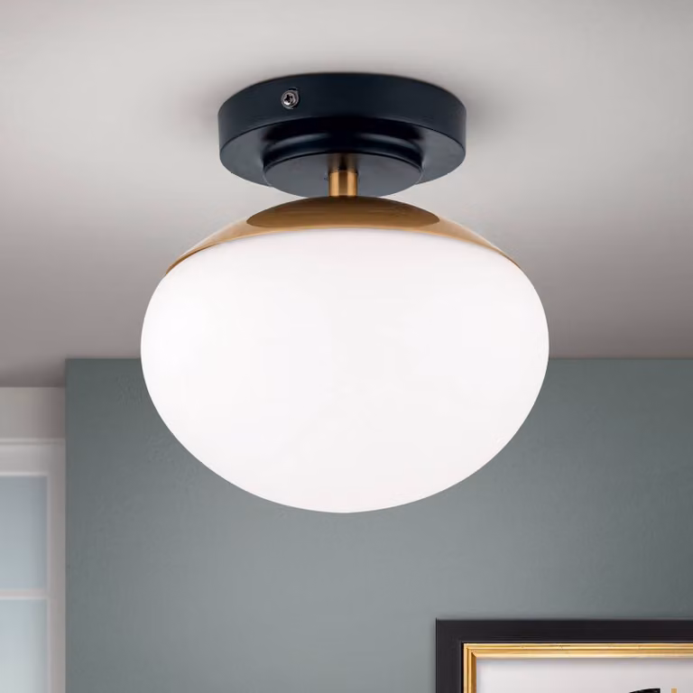 ORION Plafoniera soffitto Josephine, dimmerabile, Ottone / Oro, Soggiorno / Sala da pranzo, Vetro, Plafoniera