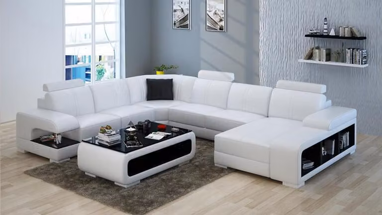 Ledersofa Couch Wohnlandschaft Ecksofa Eck Garnitur Design Modern Sofa G8028