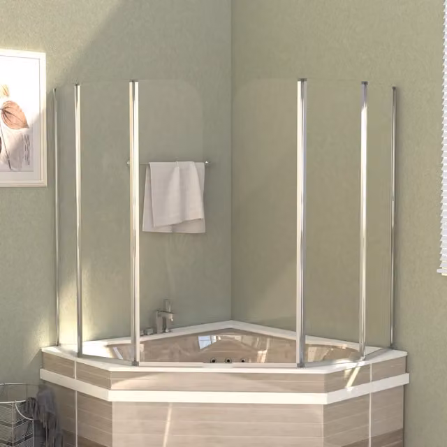 Cabine da Bagno 2 pz 104x130 cm in Vetro Temperato Trasparente 146228