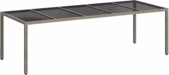 Tavolo da giardino rettangolare in polyrattan grigio L: 250 cm, P: 100 cm, H: 75 cm