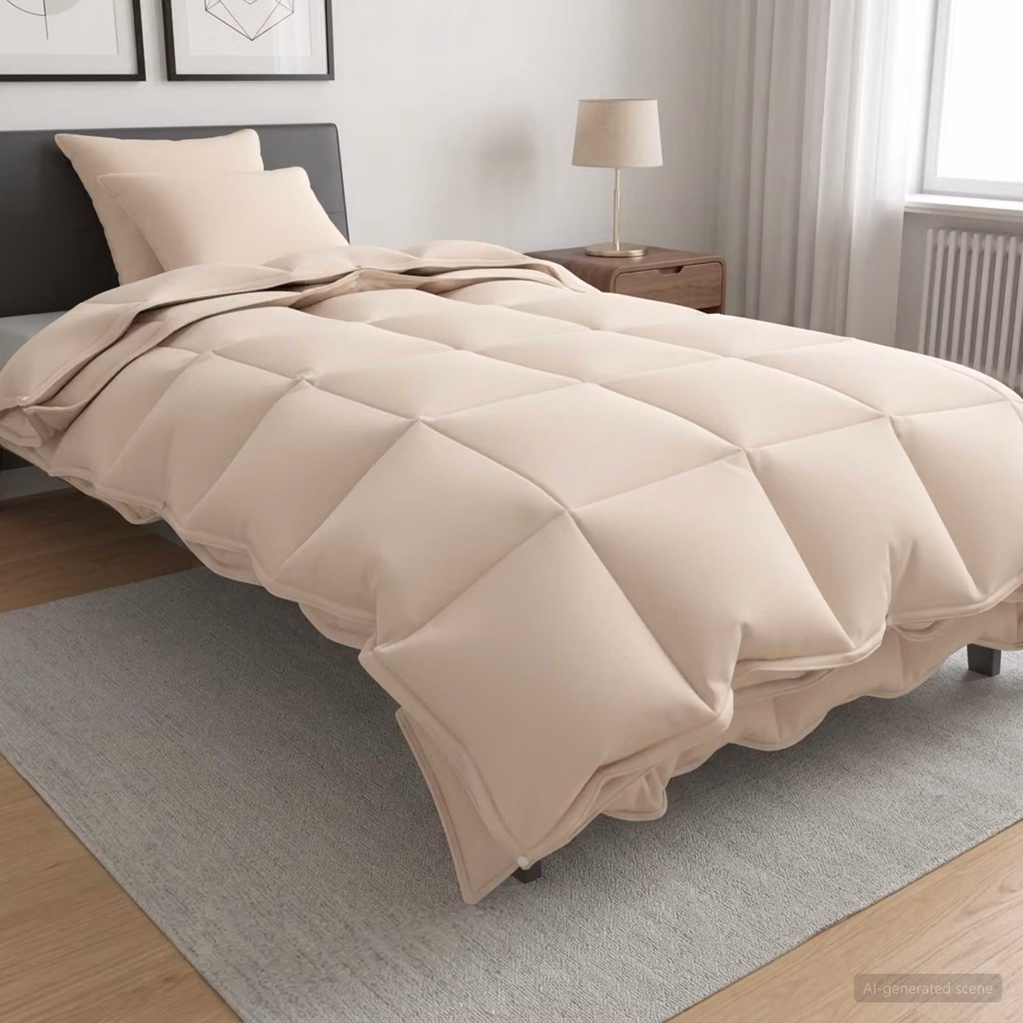 Set di 2 Piumoni vidaXL in Kapok, Cotone e Bambù, Beige, L 140 x L 220 cm