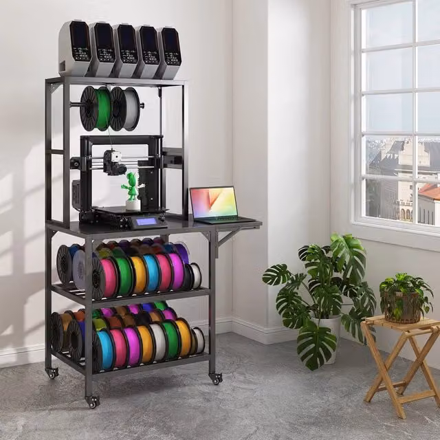 Supporto per Stampante 3D con Ripiano Filamento e Ruote ¨C Xylo ¨C Piano da Lavoro