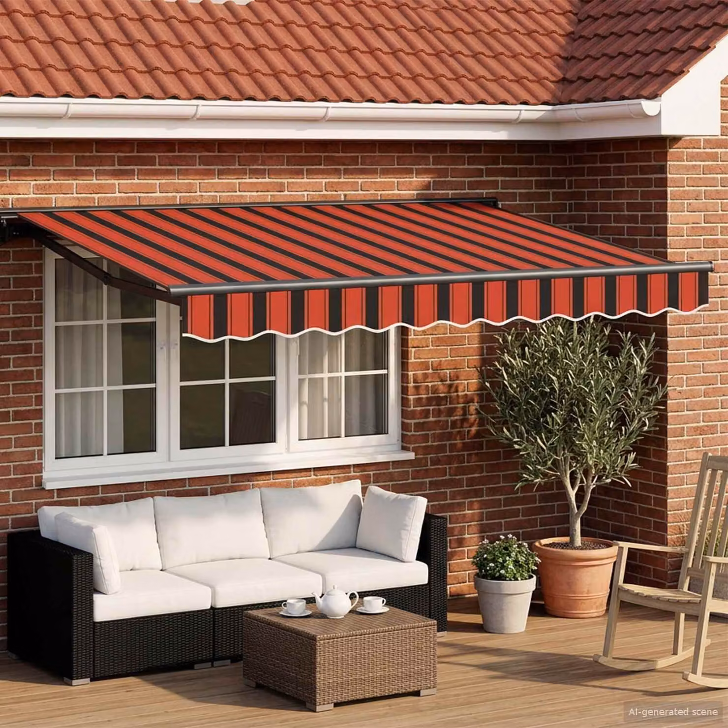 vidaXL Cornice per Tenda Manuale con LED in Alluminio e Poliestere, L: 250 cm x H: 195 cm