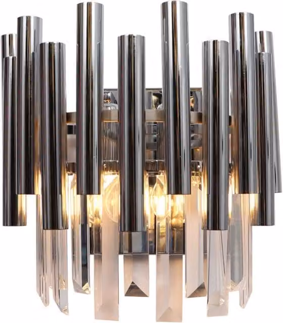 Applique Madison Milagro in cromo e cristallo trasparente con 2xE14 40W