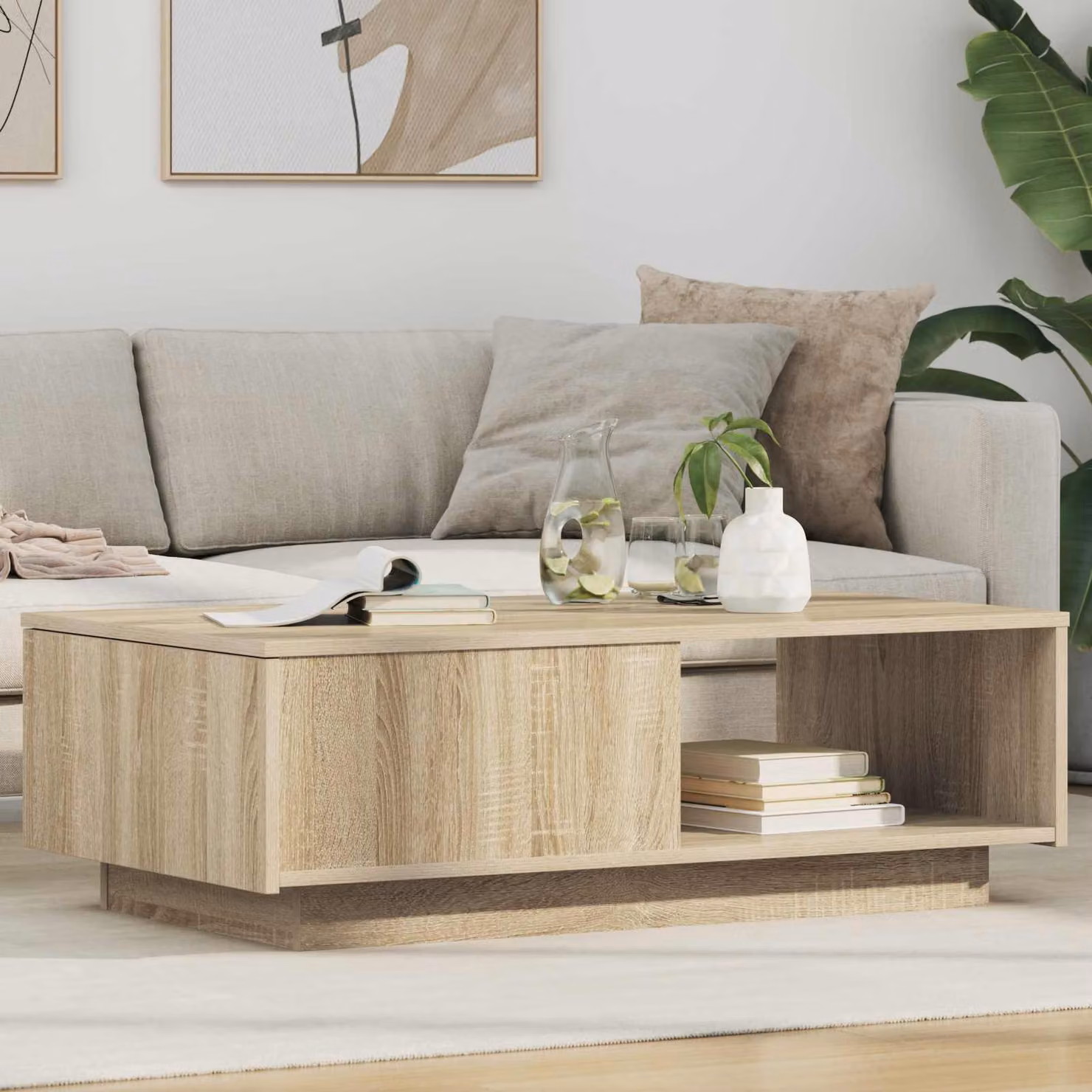 Maison Exclusive - Tavolino Sonoma in rovere 95 x 55 x 31 cm Materiale ligneo