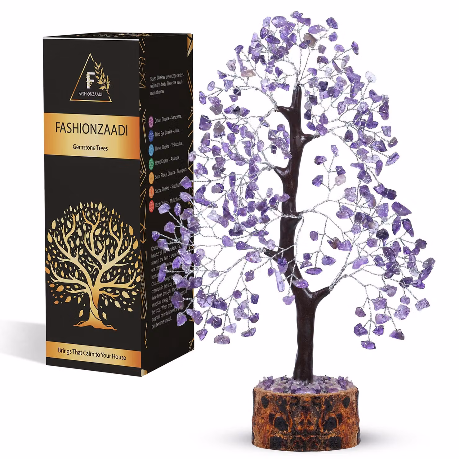 FASHIONZAADI: Bonsai con cristallo ametista, albero del denaro, chakra, feng shui