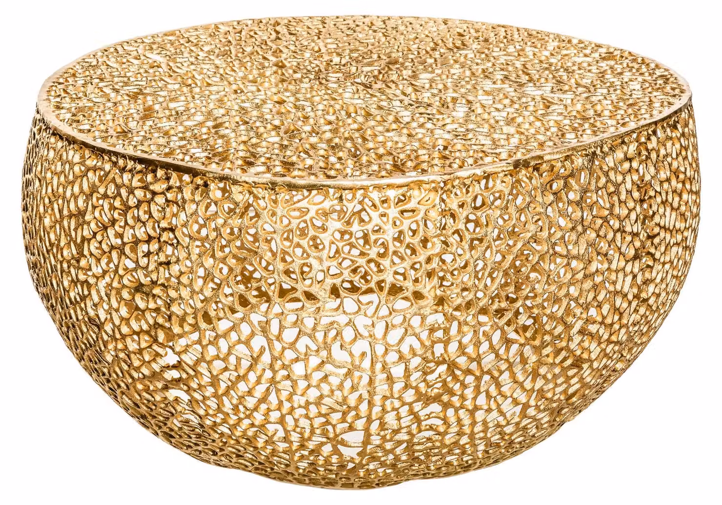 Tavolino filigranato LEAF 80 cm oro Lavorato a mano