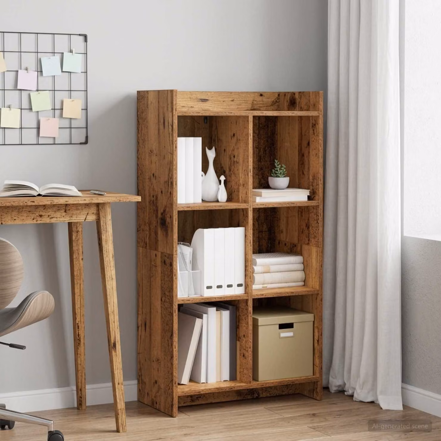 Libreria moderna vidaXL in legno color marrone, L 59 cm x P 30 cm x H 111 cm