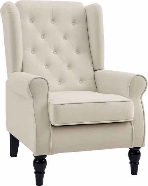 Poltrona Relax Imbottita in Velluto ¨C Minimal ¨C Bianco 74x86x102cm
