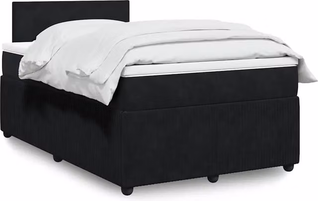 Giroletto a Molle con Materasso Nero 120x190 cm in Velluto 3289982