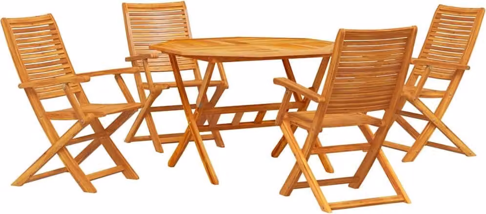 Set da Pranzo per Giardino 5 pcs Marrone