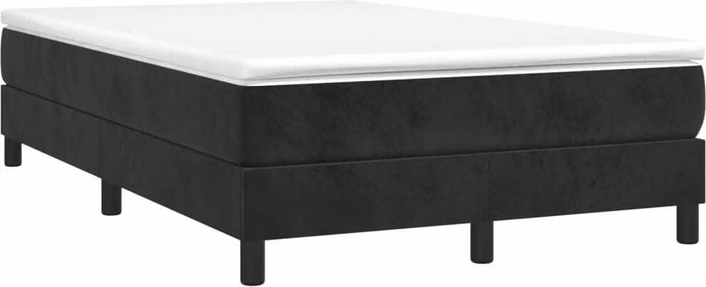 Maison Exclusive - Giroletto a Molle con Materasso Nero 120x190 cm in Velluto