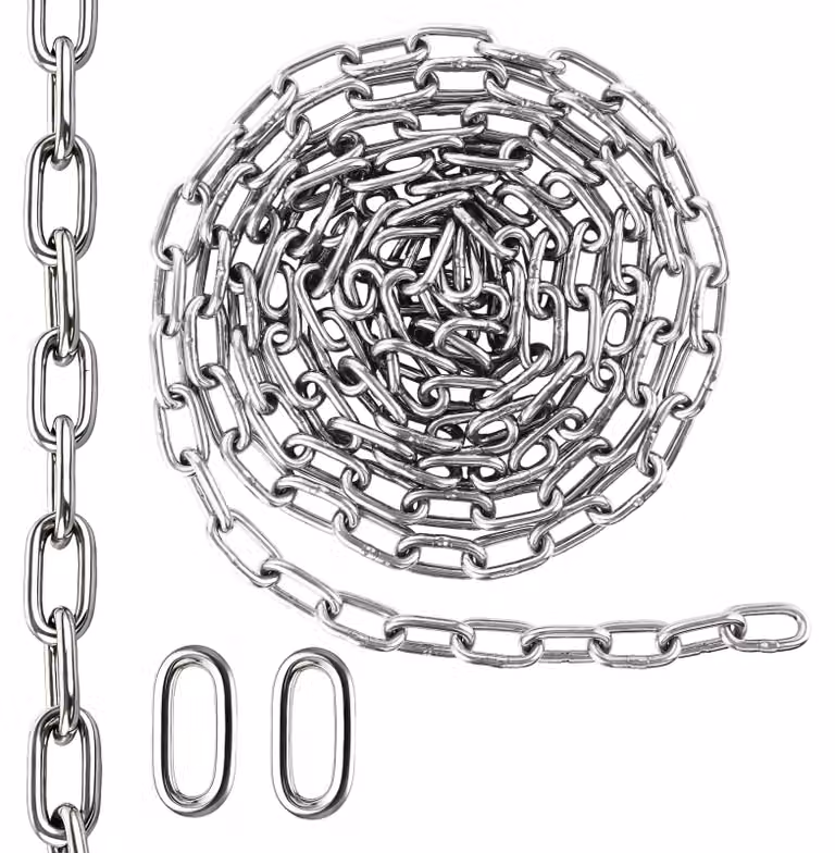 Catena in acciaio inossidabile, 6 mm - 4 metri di acciaio inossidabile resistente alla corrosione, ideale per giardinaggio, decorazioni e altro - HYEU-Sprockets-1-4M-250709fa-A