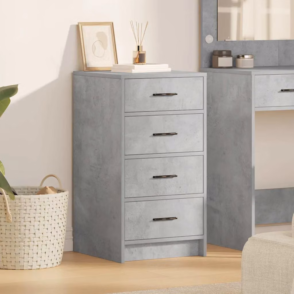 Credenza moderna vidaXL in legno ingegnerizzato grigio cemento L 40 cm x P 41 cm x H 75 cm