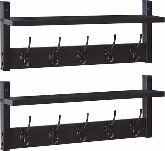 Staffa angolare industriale a L per montaggio a parete, 55 x 10 pollici, nera, resistente, Booramy