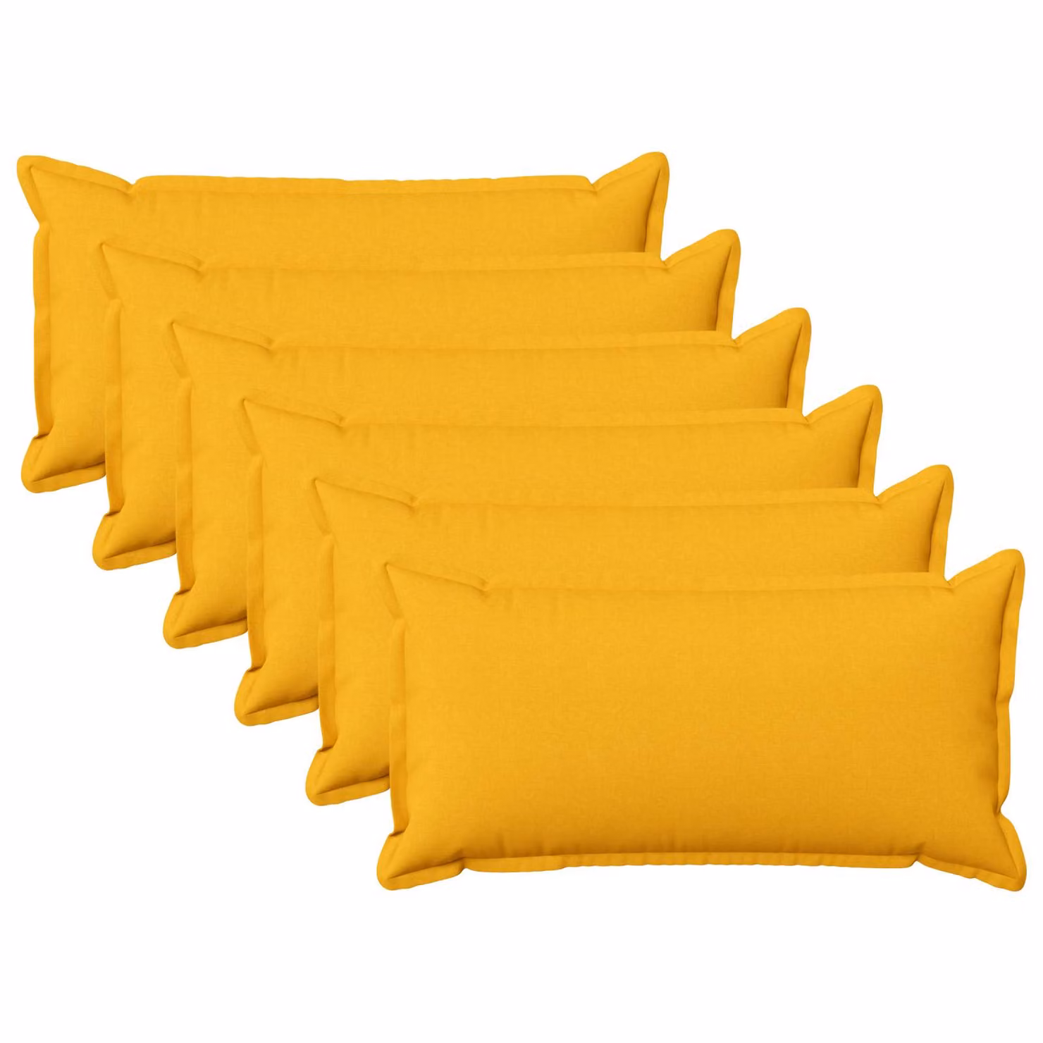 Set di 6 cuscini vidaXL HOUTEN Giallo, forma rettangolare, rivestimento lavabile in poliestere, L 40 cm x P 40 cm x H 80 cm