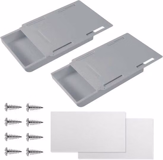 Set di organizer da ufficio - 2 pezzi - Grigio - Scatola creativa - Adesivi da ufficio - Cassetti nascosti