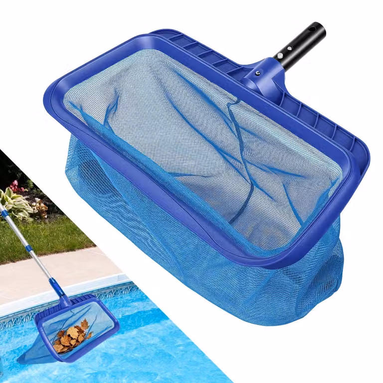 Retino per piscina, profondità 45 cm, struttura in plastica rinforzata, maglia fine