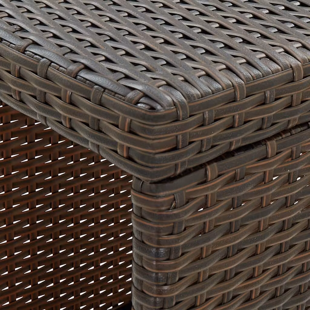 vidaXL Tavolo da bar con ripiano marrone 120x60x110 cm in poly rattan