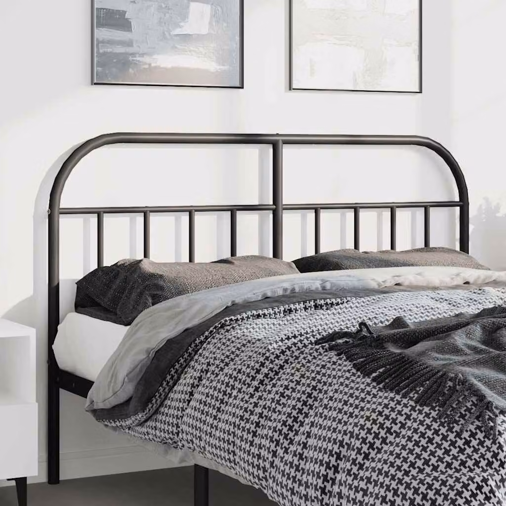 Testiera di ricambio vidaXL in metallo nero laccato per letto 150x200 cm