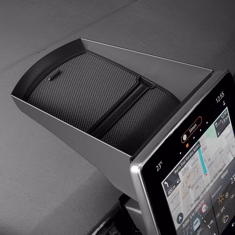 Contenitore portaoggetti per la console centrale, compatibile con Renault Captur 2 (2020-2024), con supporto per schermo Easylink da 9,3 pollici, colore nero