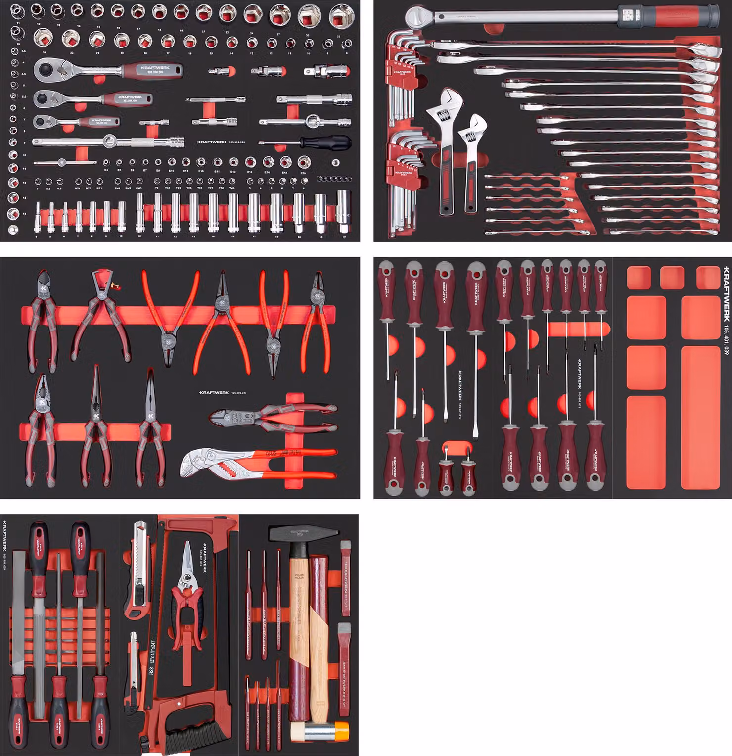 Set di utensili Kraftwerk PRO LINE EVA, 242 pezzi.