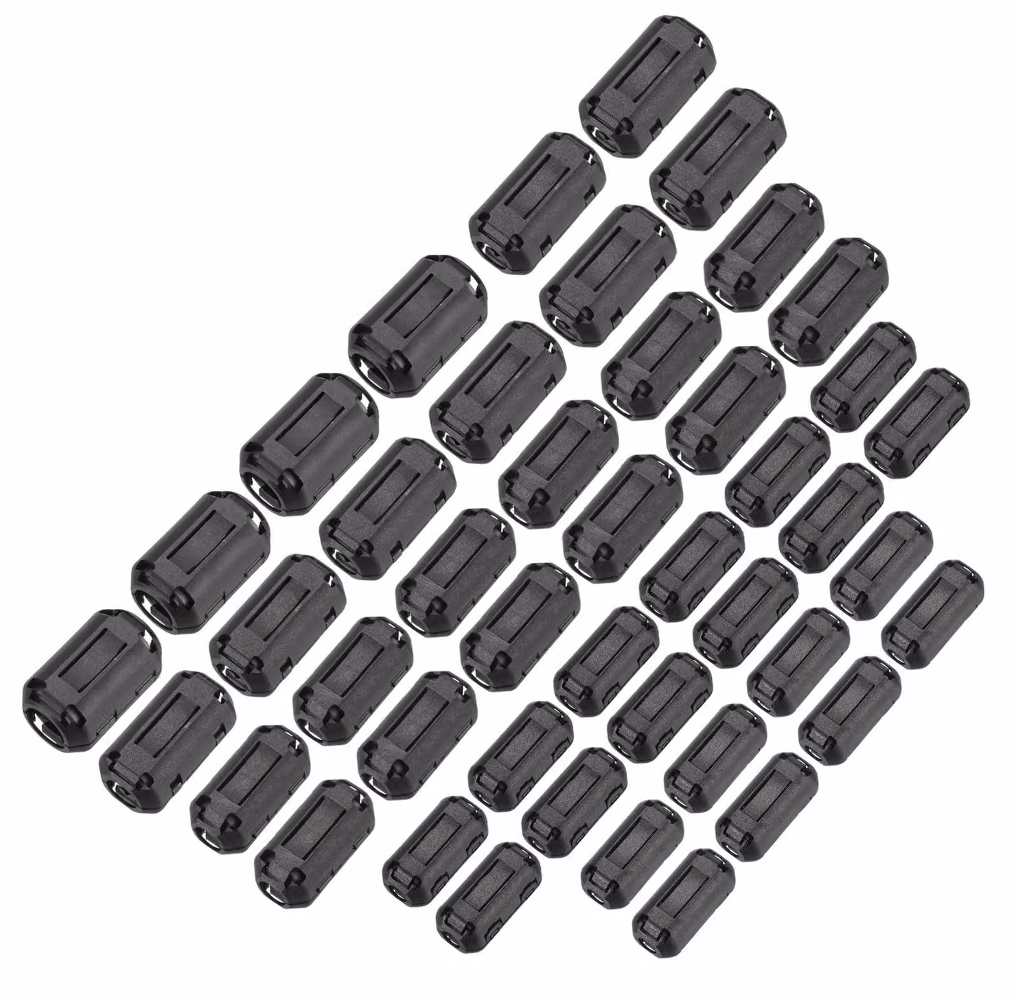 Set di nuclei ferromagnetici a forma di anello (44er), 5 dimensioni, filtro EMI, colore nero