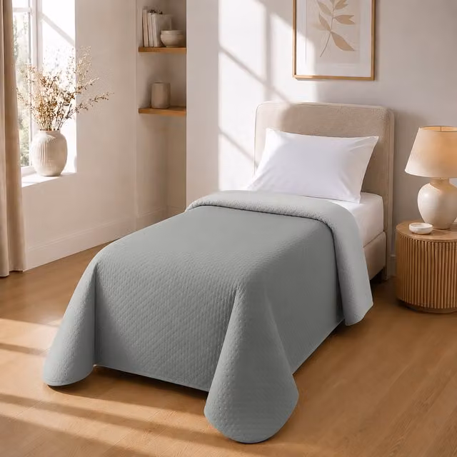 Trapuntino singolo double face grigio