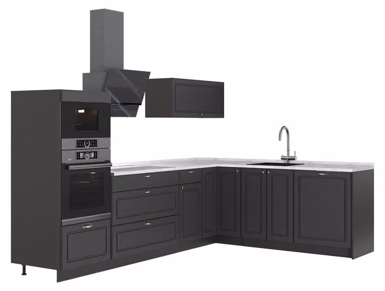 Cucina angolare completa Vicco Fame-Line Oro-antracite rustico/Antracite 287 x 207 cm, PL Marmo, Model 63455