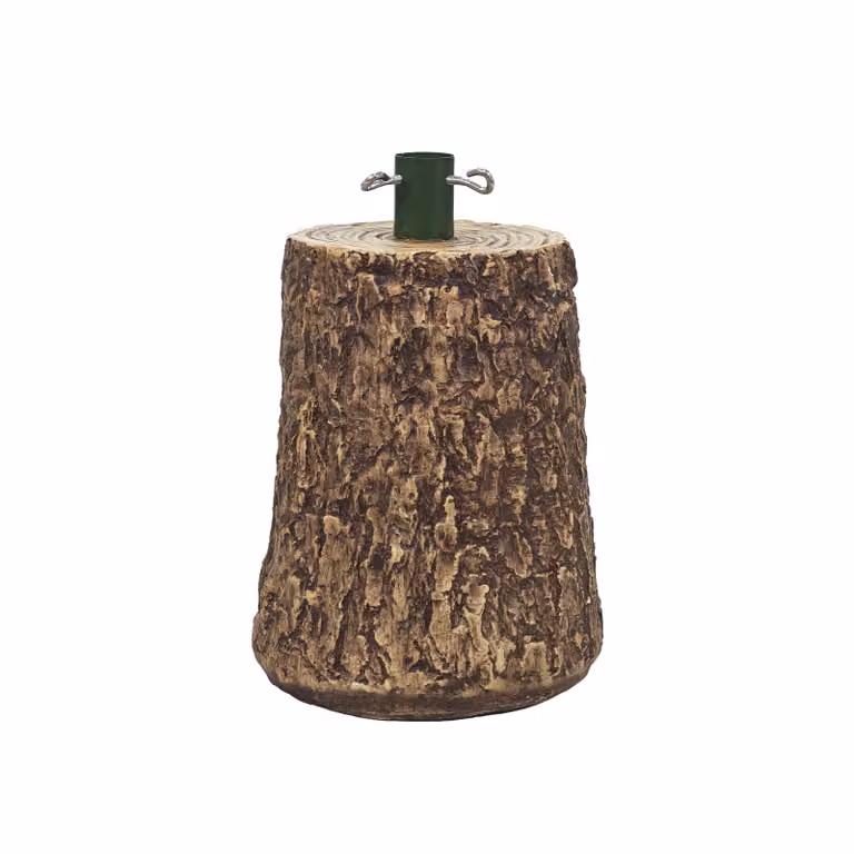 Base per Albero di Natale a Tronco Vestiamo Casa Gran Natale, Colore Marrone e Verde, H 28,5 cm x Diametro 22,5 cm