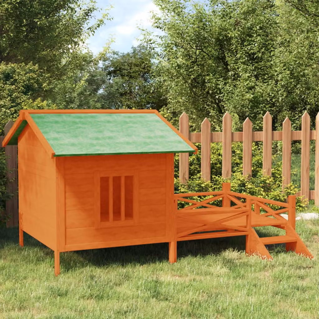 Cuccia per cani vidaXL in legno di pino massello marrone L: 159 cm, P: 120 cm, H: 88,5 cm