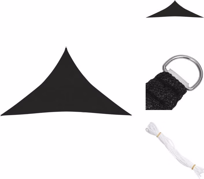 vidaXL Tenda da sole 160 g/m² Nero 3,5x3,5x4,9 m HDPE - Ombrelloni e tende da sole