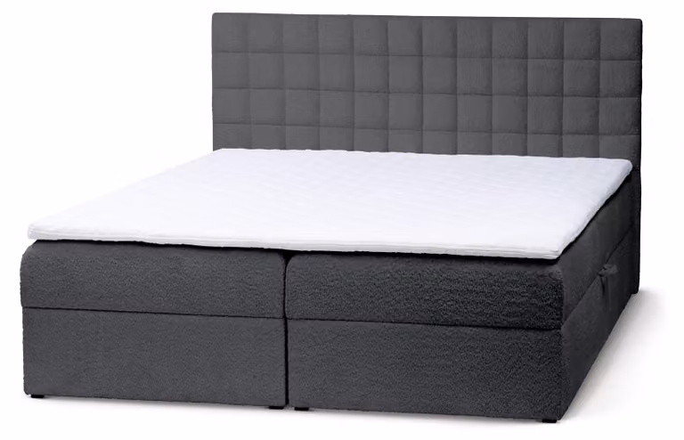 Letto con rete a molle Laky, colore antracite, dimensioni 120 x 200 cm