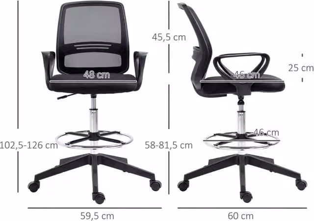 Sedia da ufficio ergonomica regolabile con poggiapiedi