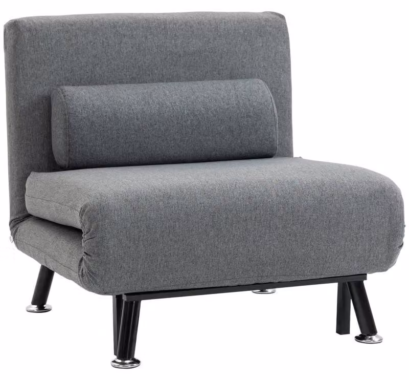 Letto pieghevole e poltrona letto | Schienale regolabile | Colore: Grigio scuro | Dimensioni: 70x75x75 cm