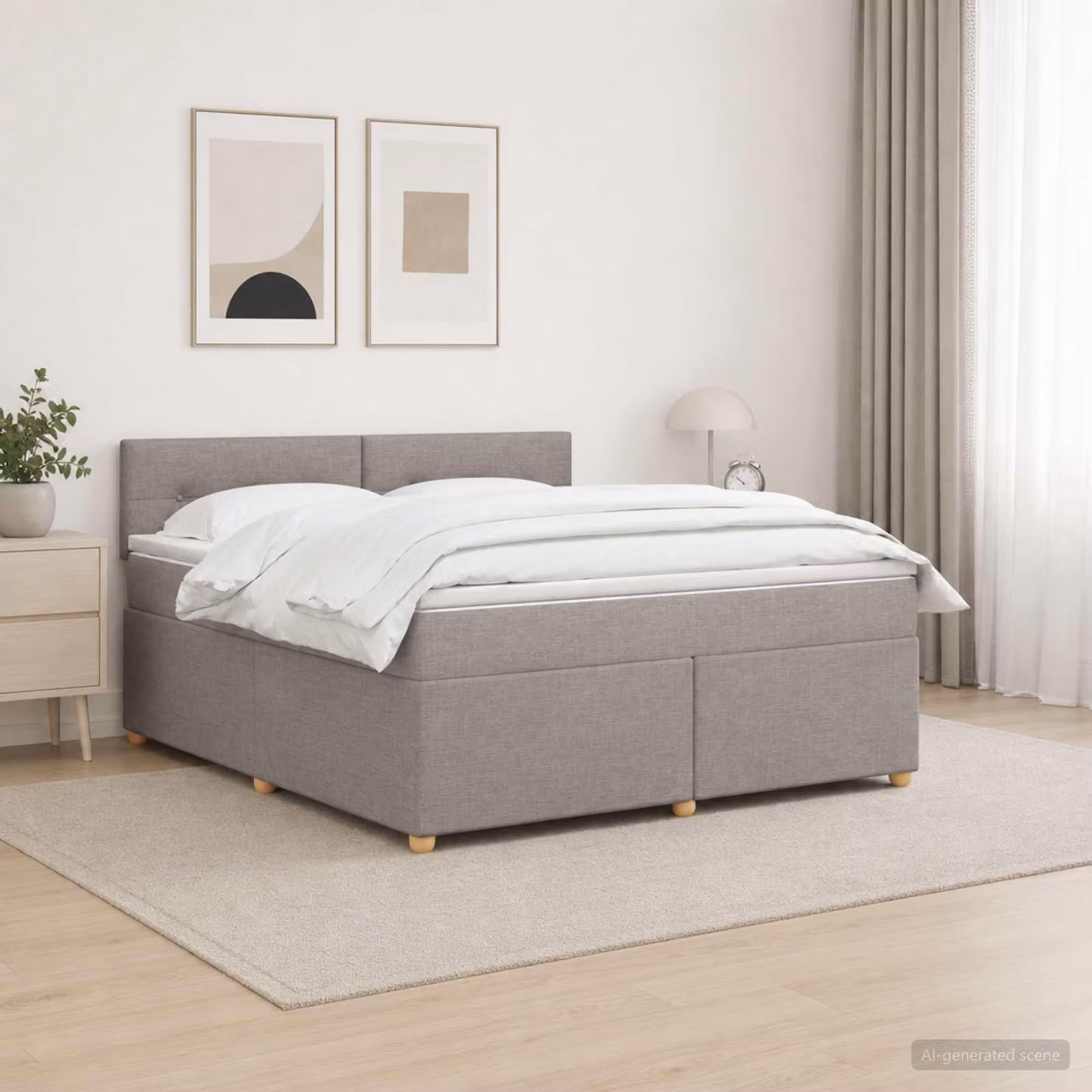 Maison Exclusive - Letto boxspring con materasso Taupe 160 x 200 cm Tessuto