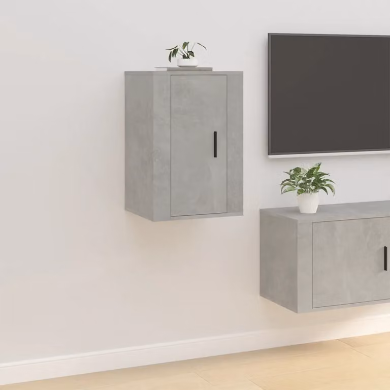 vidaXL Mobile Porta TV a Parete Grigio Cemento L: 40 cm, P: 34,5 cm, H: 60 cm