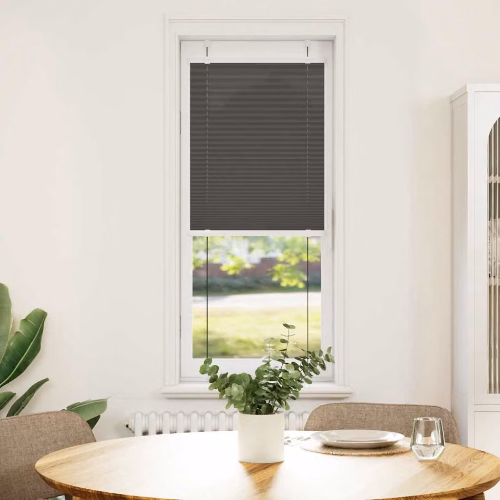 vidaXL Tenda Plissettata Nera 45x150 cm Larghezza Tessuto 44,4 cm